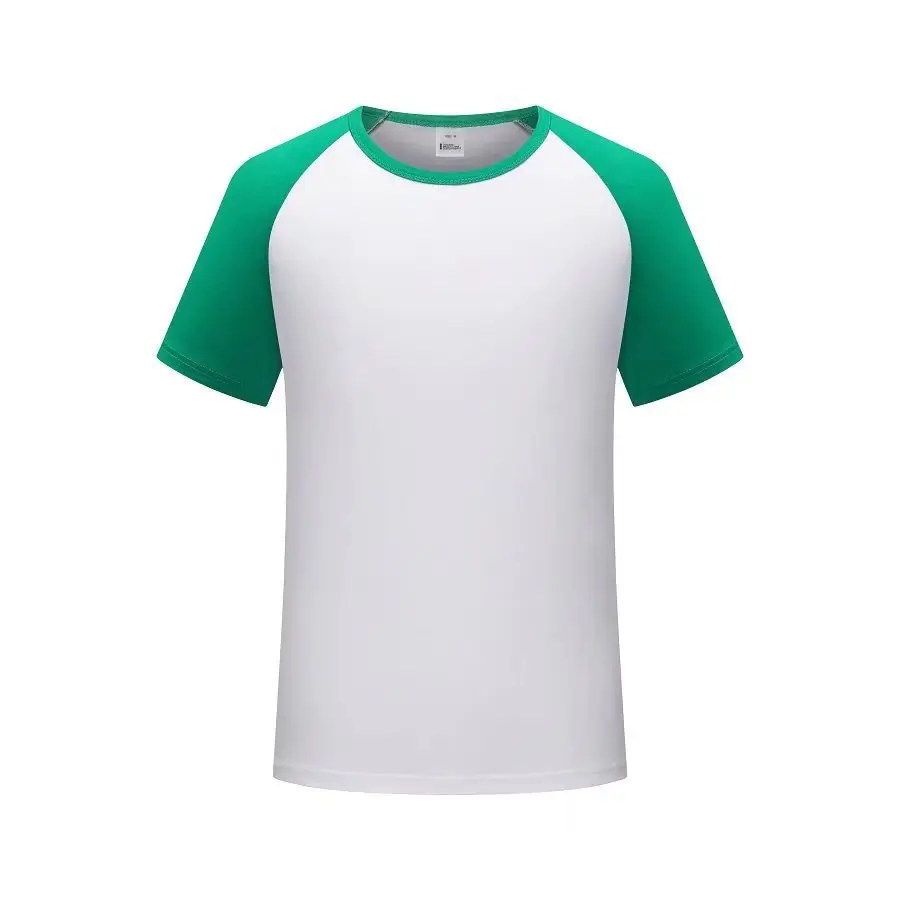 Men Blue Sleeve Crewneck T-Shirt White Body
