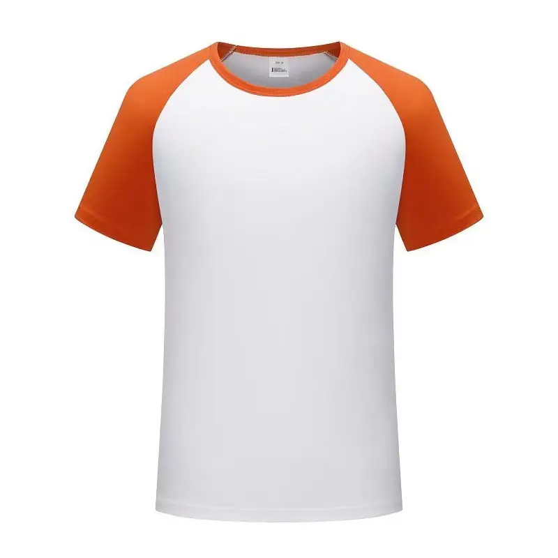Men Blue Sleeve Crewneck T-Shirt White Body