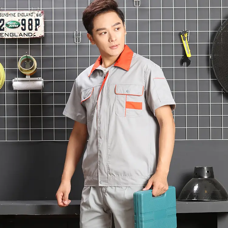 2020 Summer Short Sleeve Labor Protection Suit Men - Image 4