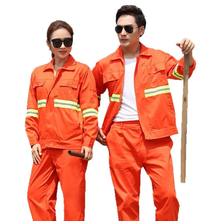 Reflective Firefighter Long Sleeve Suit Orange High Visibility - Image 5