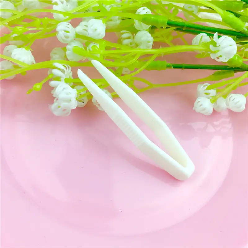 White Plastic Tweezers for Eyelid Sticker Application - Image 5