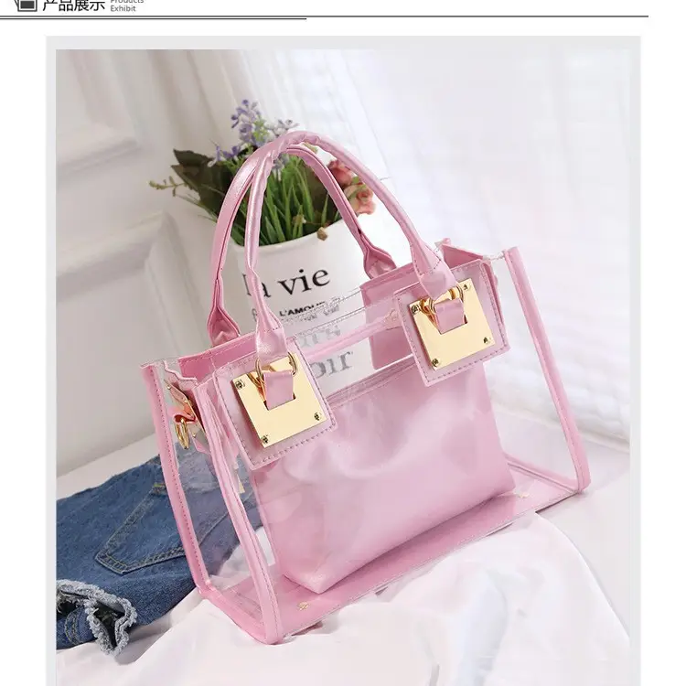 2025 Summer Korean Jelly Transparent Beach Messenger Bag - Image 8