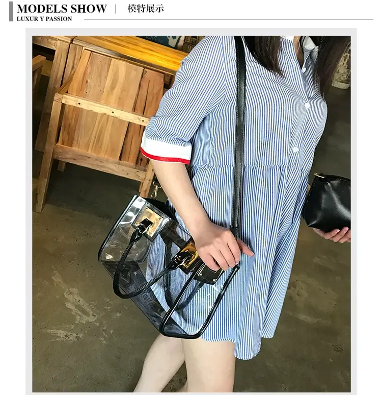 2025 Summer Korean Jelly Transparent Beach Messenger Bag — feature 25
