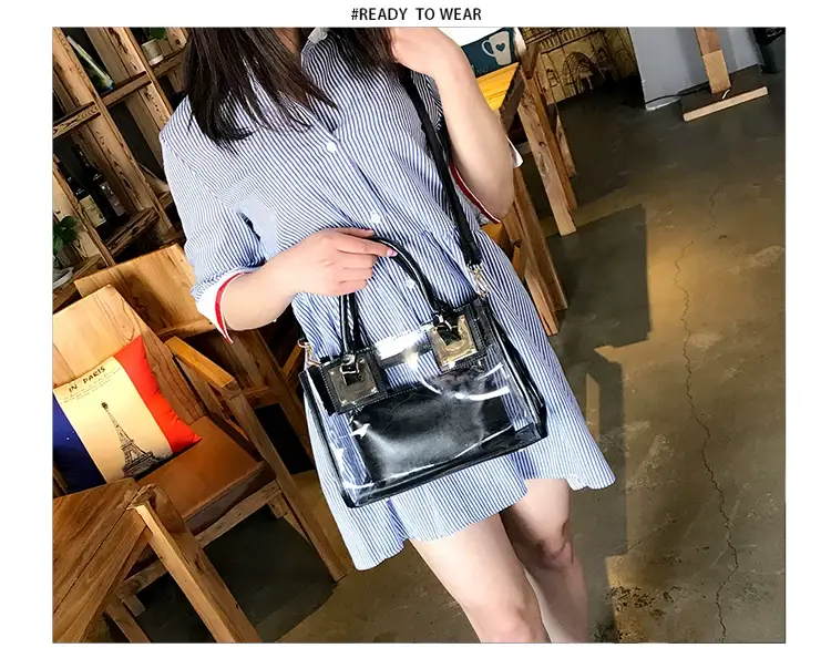 2025 Summer Korean Jelly Transparent Beach Messenger Bag — feature 27