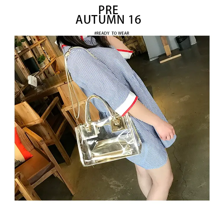 2025 Summer Korean Jelly Transparent Beach Messenger Bag — feature 31