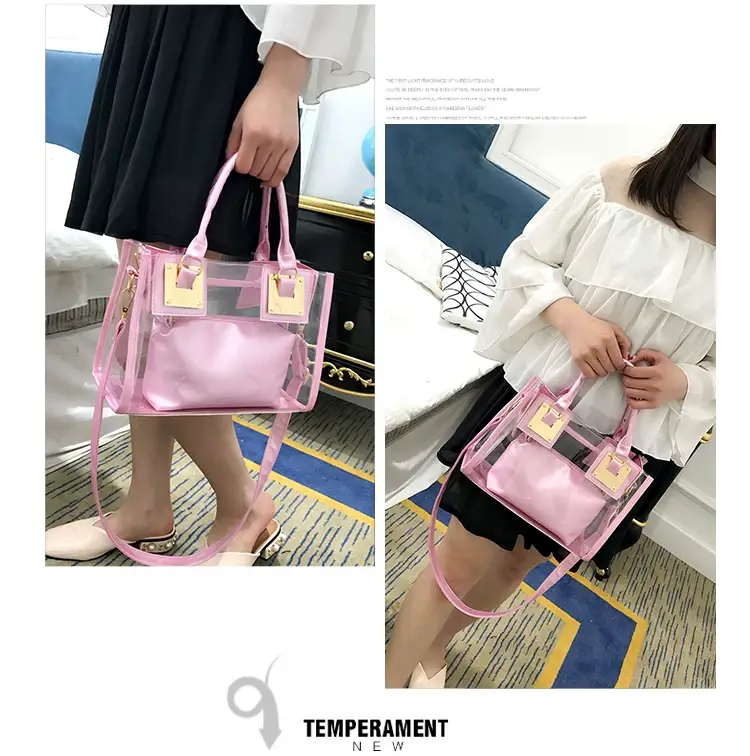 2025 Summer Korean Jelly Transparent Beach Messenger Bag — feature 33