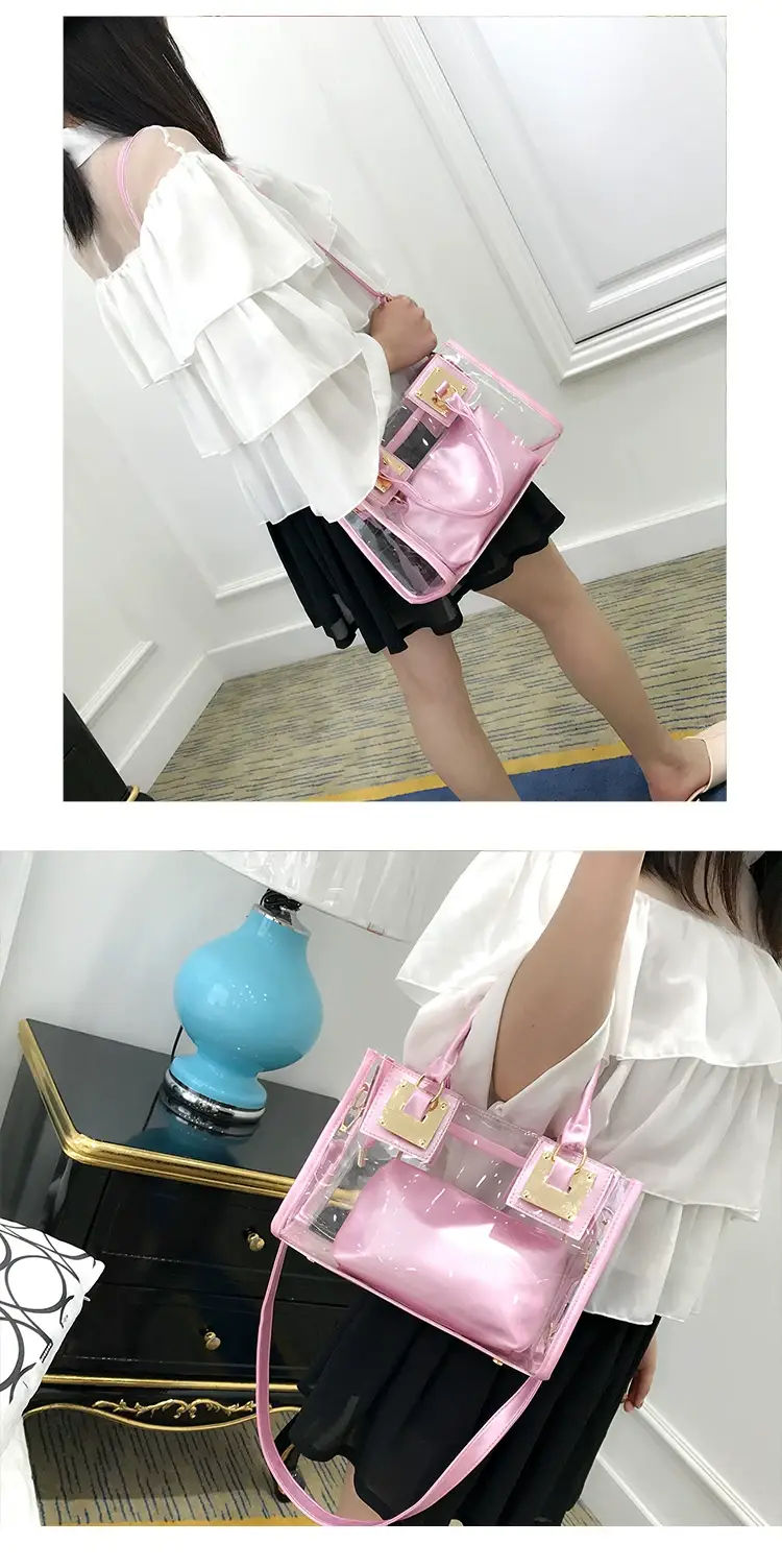 2025 Summer Korean Jelly Transparent Beach Messenger Bag — feature 34