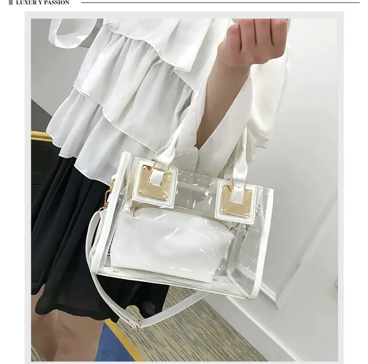 2025 Summer Korean Jelly Transparent Beach Messenger Bag — feature 40