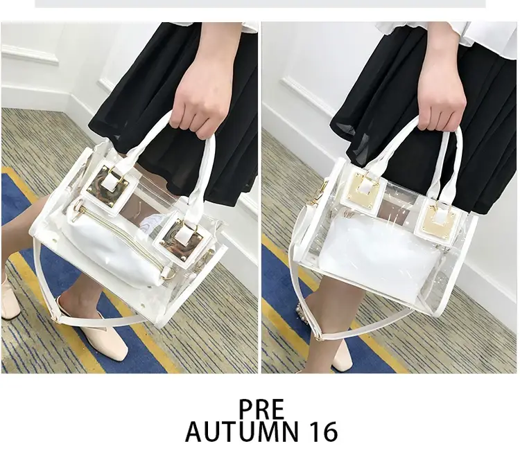 2025 Summer Korean Jelly Transparent Beach Messenger Bag — feature 41