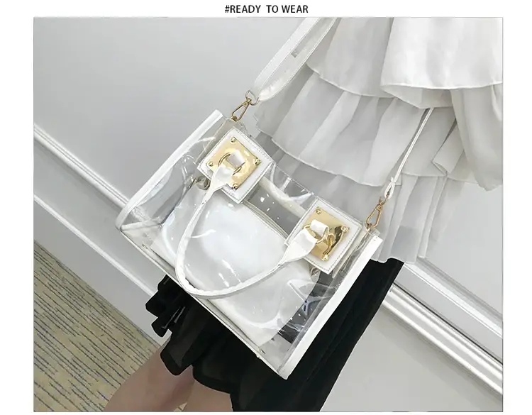 2025 Summer Korean Jelly Transparent Beach Messenger Bag — feature 42