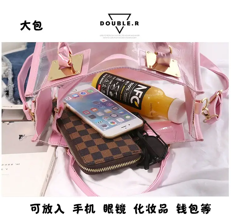 2025 Summer Korean Jelly Transparent Beach Messenger Bag — feature 48