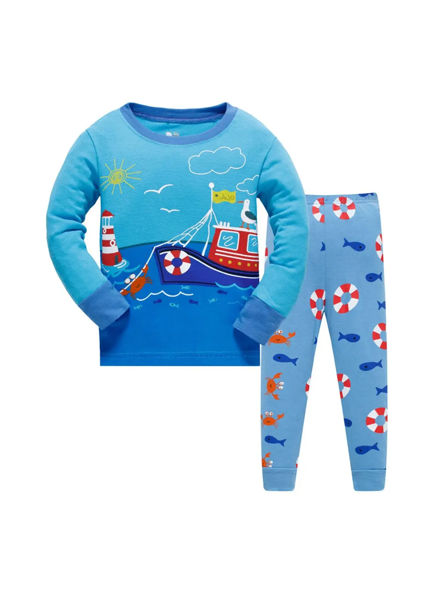 Baby Cotton Long Sleeve Pajamas Set for Kids 3-8 Years - Image 4