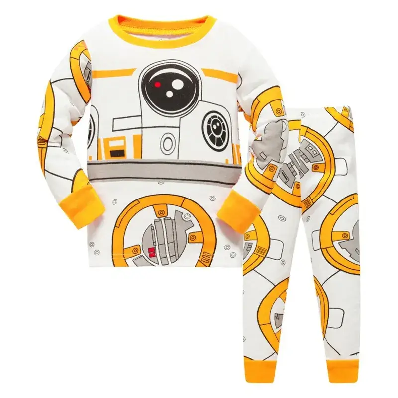 Baby Cotton Long Sleeve Pajamas Set for Kids 3-8 Years