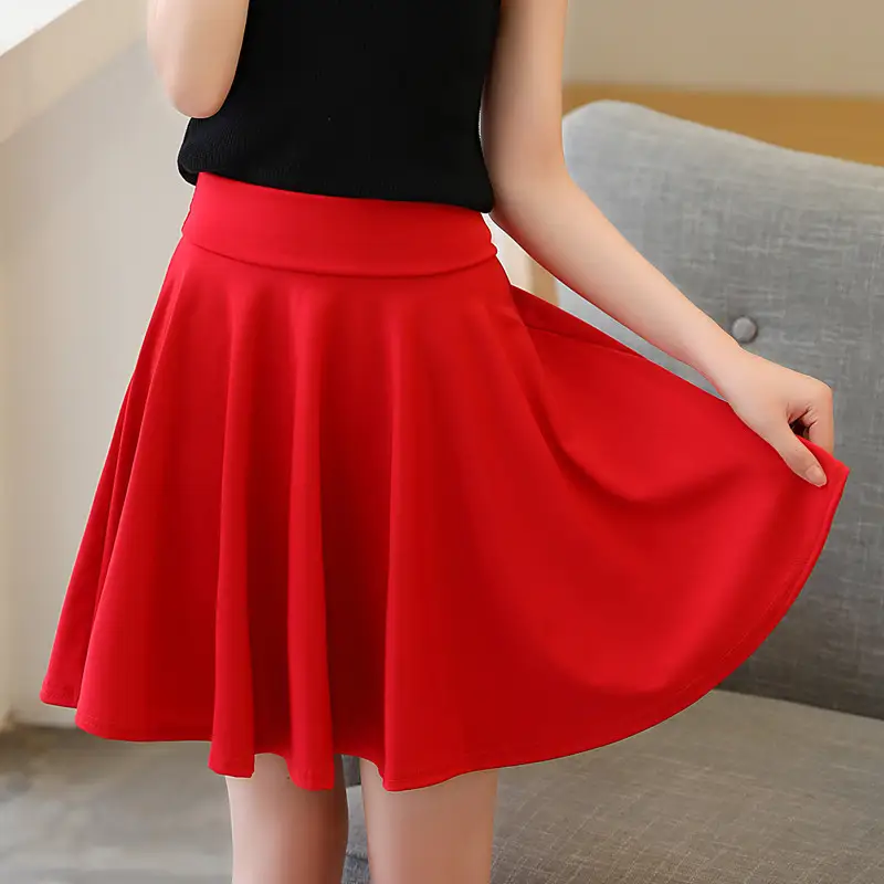 Red Anti-Exposure Skirt for Women Plus Size 45CM - Image 39