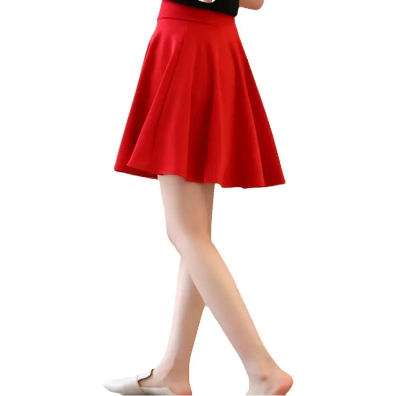 Red Anti-Exposure Skirt for Women Plus Size 45CM