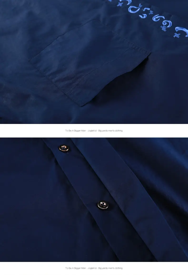 Bi Meng Men's Blue Long Sleeve Shirt Extra Large Cotton — feature 11