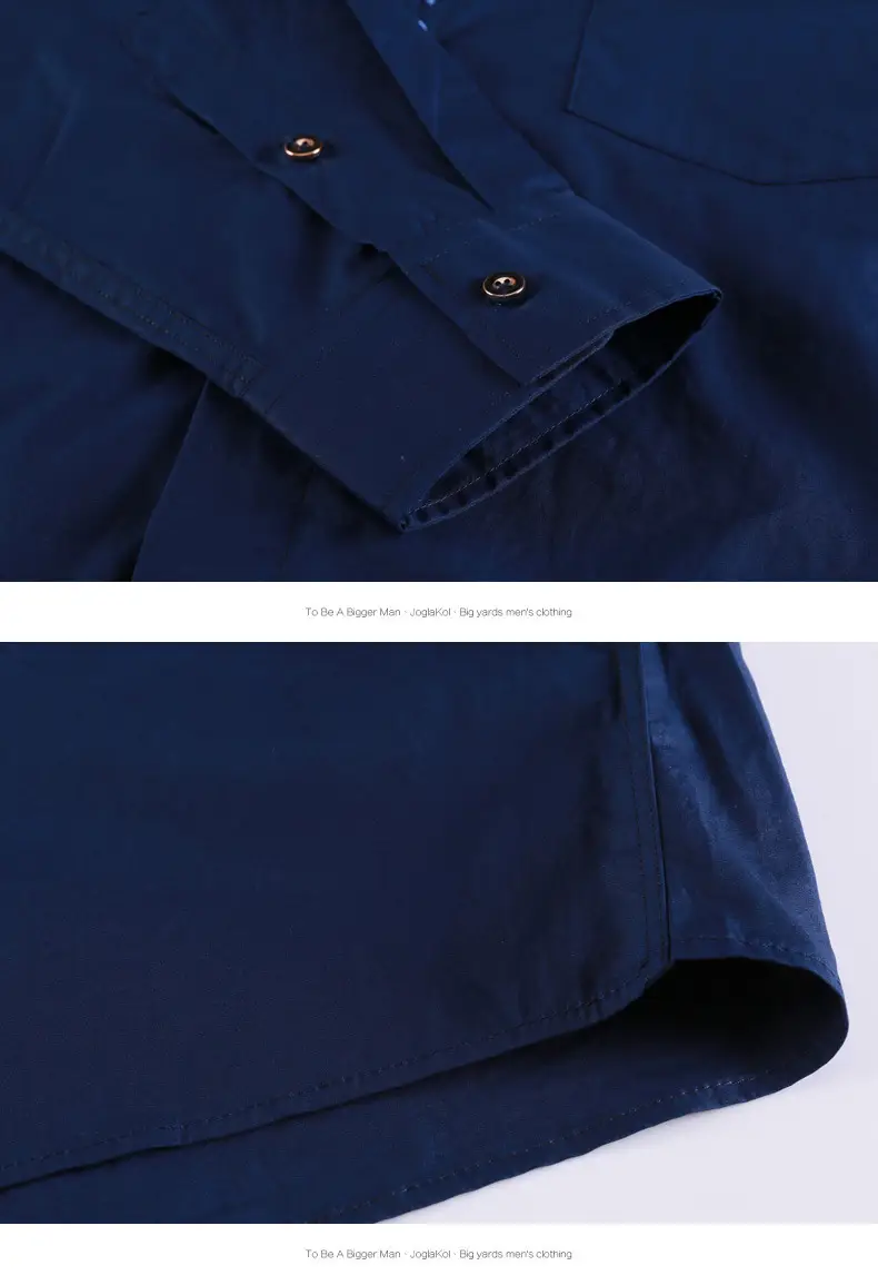 Bi Meng Men's Blue Long Sleeve Shirt Extra Large Cotton — feature 12