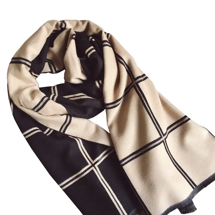 Women Plaid Cashmere Scarf Winter Warmth - Image 11