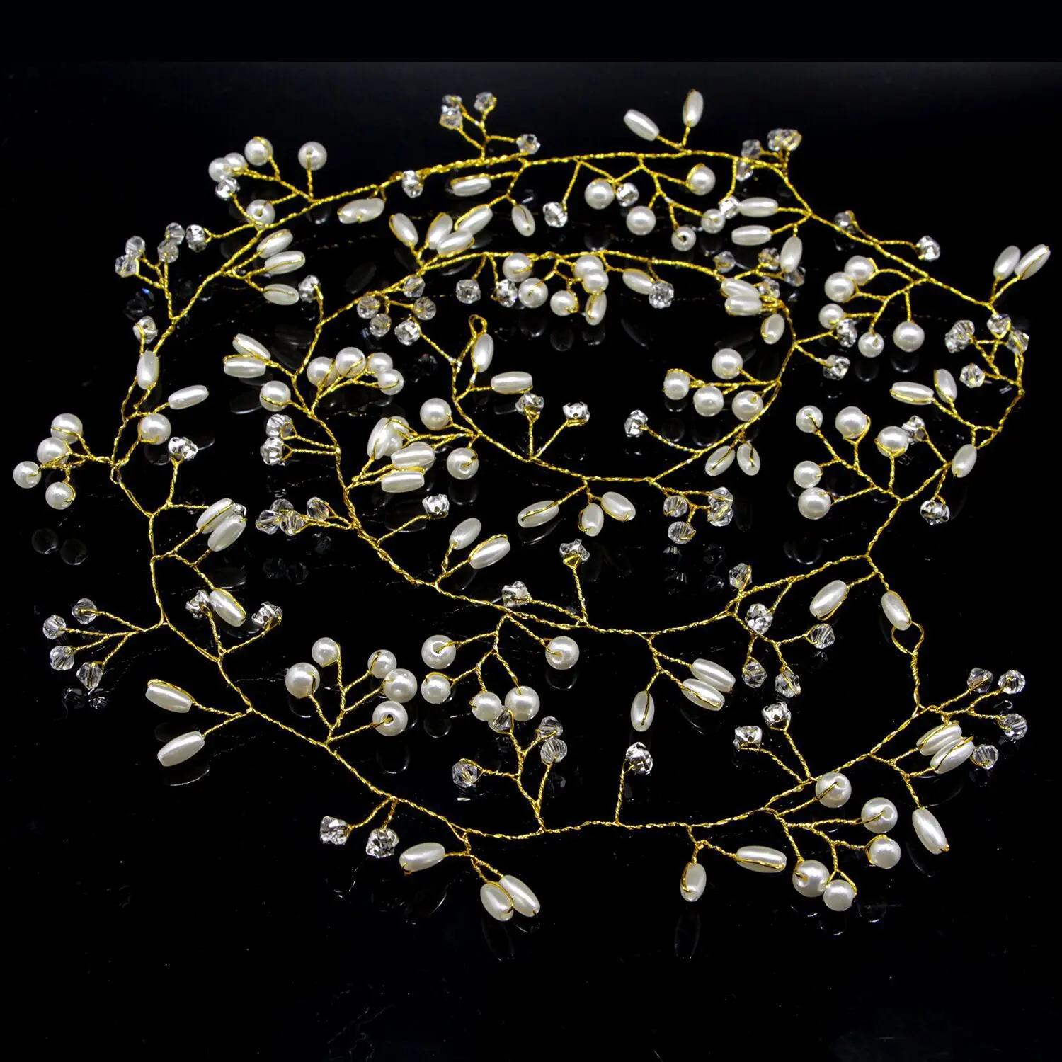 European American Bride Pearl Hair Band 1M5