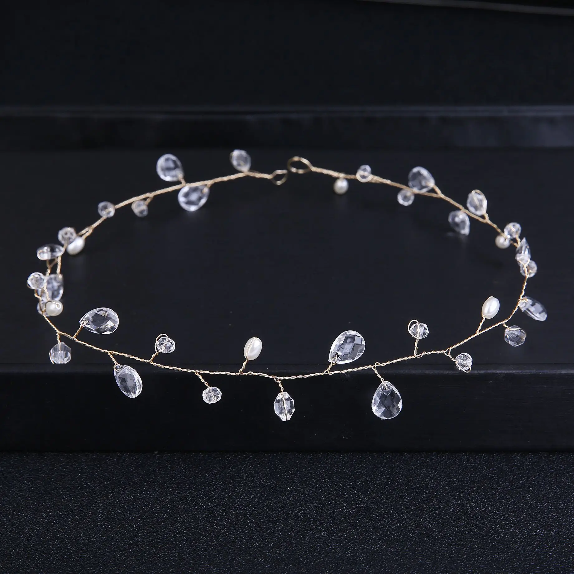 European American Bride Pearl Hair Band 1M5