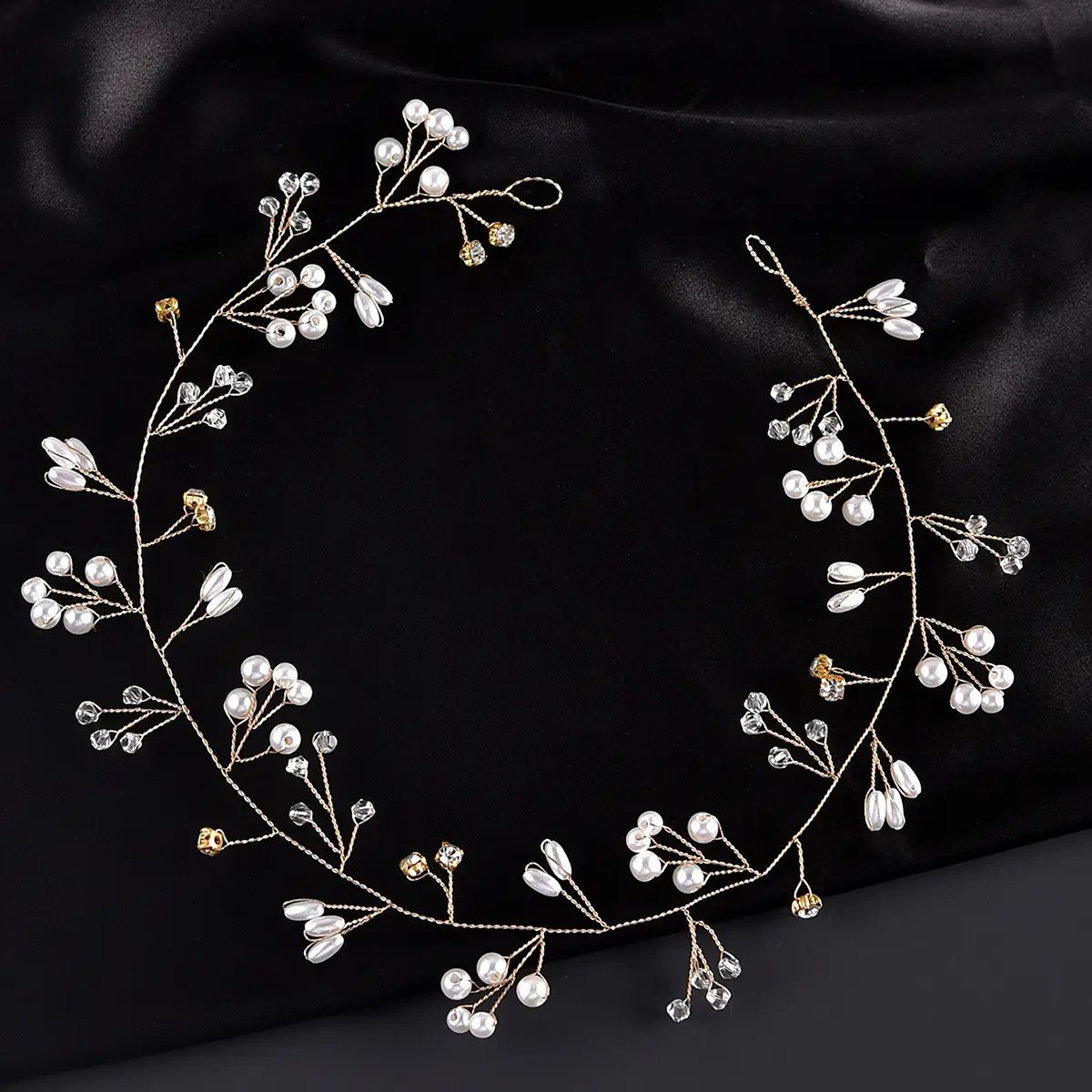 European American Bride Pearl Hair Band 1M5