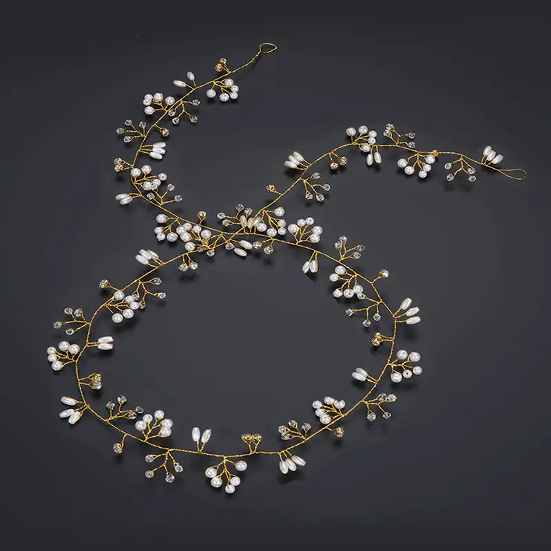 European American Bride Pearl Hair Band 1M5