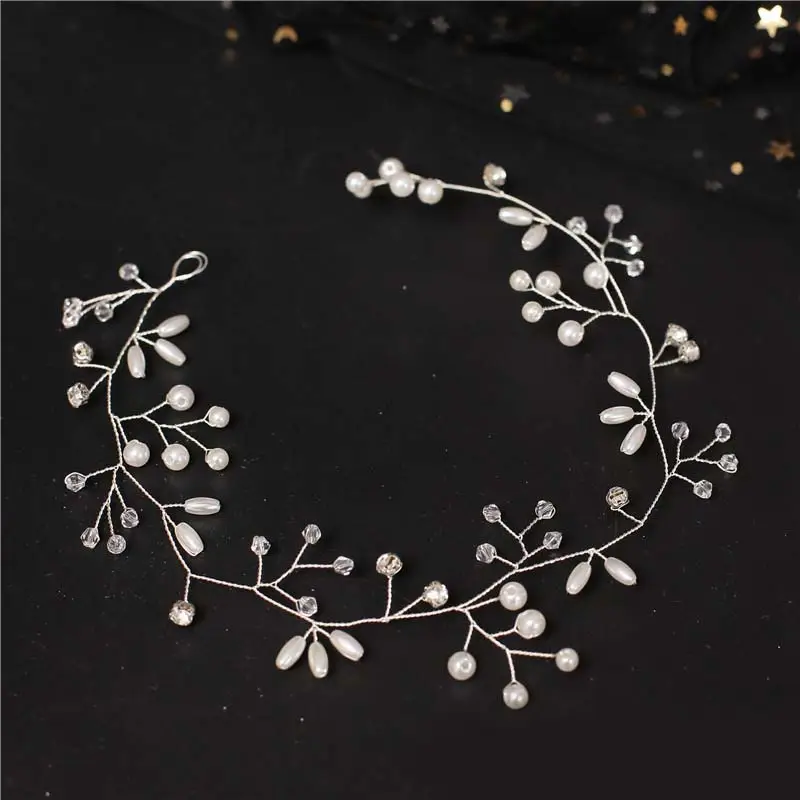 European American Bride Pearl Hair Band 1M5