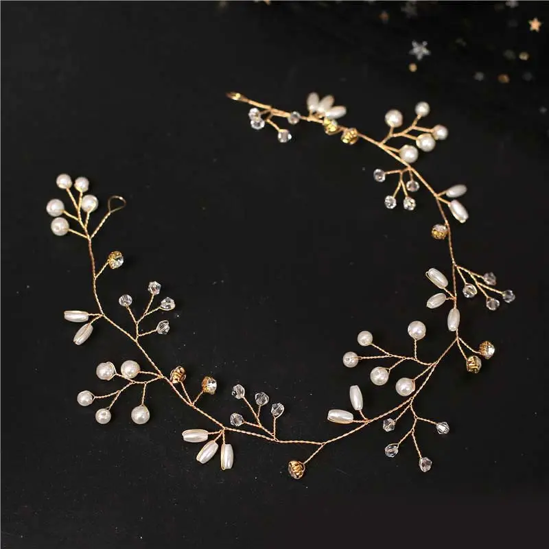 European American Bride Pearl Hair Band 1M5