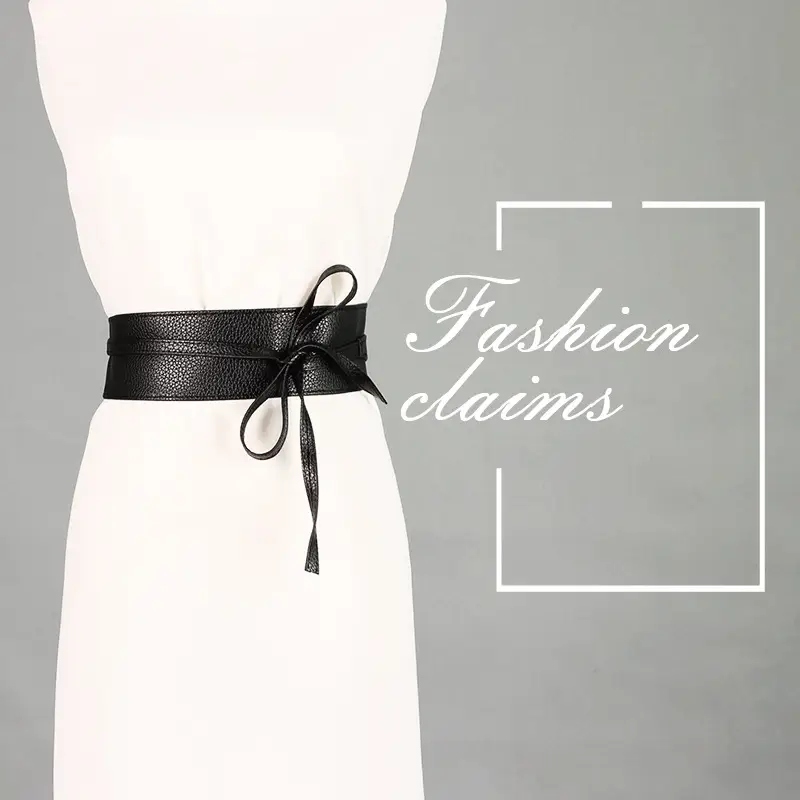 Silver Korean Style Waist Cover with Knot Belt for Women - Image 7