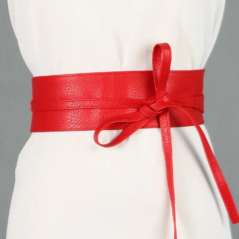 Silver Korean Style Waist Cover with Knot Belt for Women