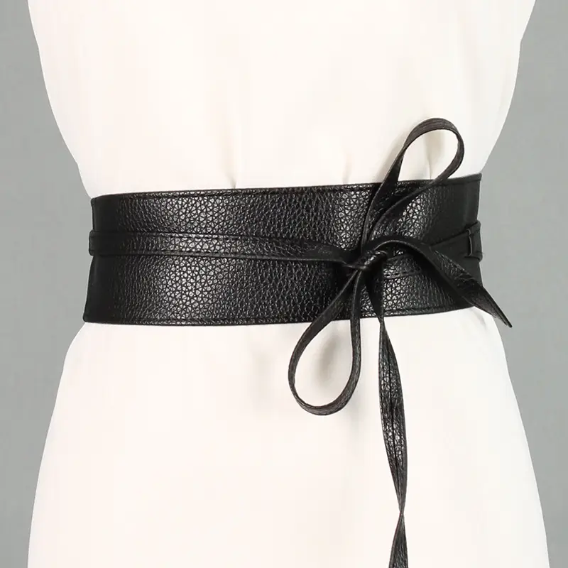 Silver Korean Style Waist Cover with Knot Belt for Women - Image 2