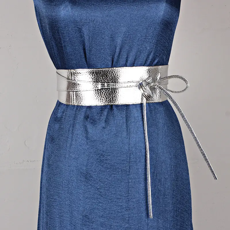 Silver Korean Style Waist Cover with Knot Belt for Women - Image 4