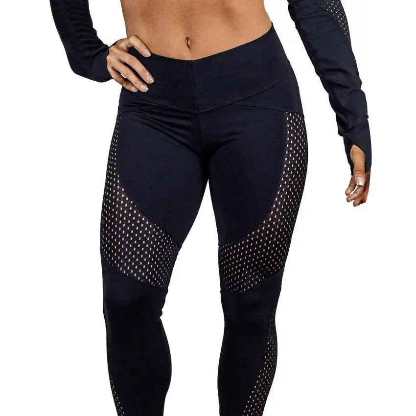 Explosions Yoga Mesh Leggings Black Blue Hip Slim Fit