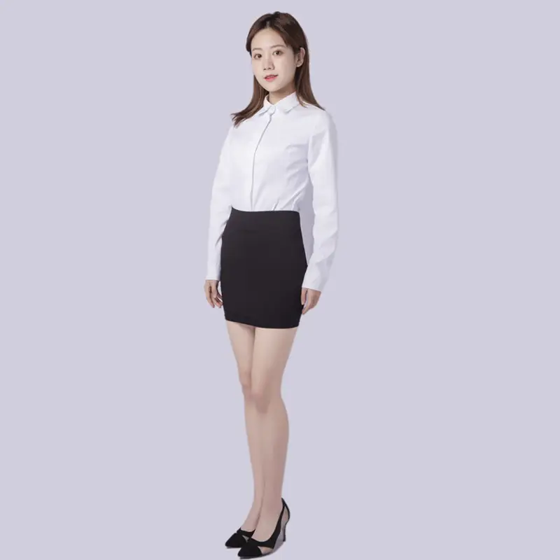 Men White Button-Down Shirt with Black Skirt - Image 6