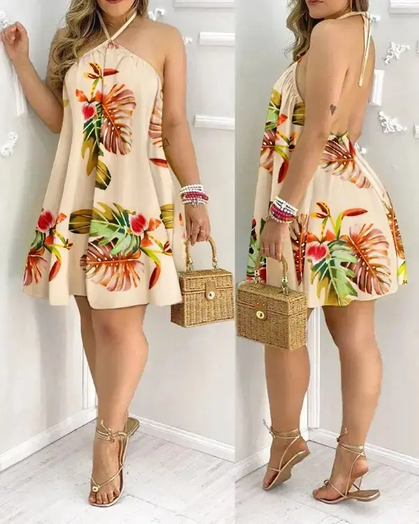 2023 Hot Style Off-Shoulder Halterneck Dress for Women - Image 6