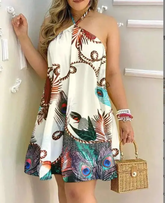 2023 Hot Style Off-Shoulder Halterneck Dress for Women - Image 7