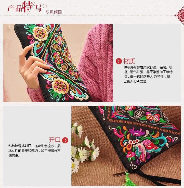 Ethnic Embroidered Women's Wallet with Tassel — feature 14