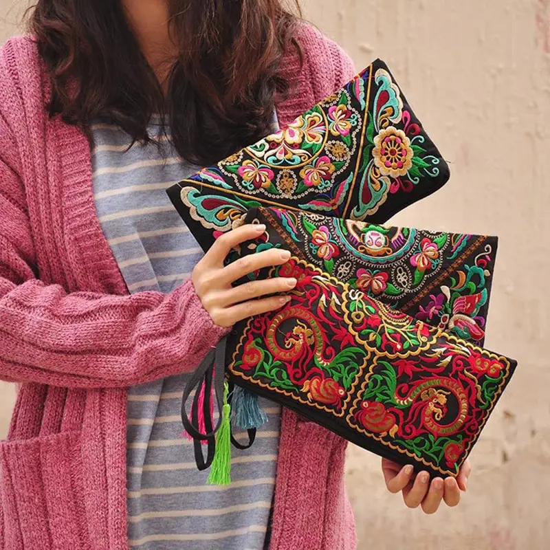 Ethnic Embroidered Women's Wallet with Tassel — feature 3