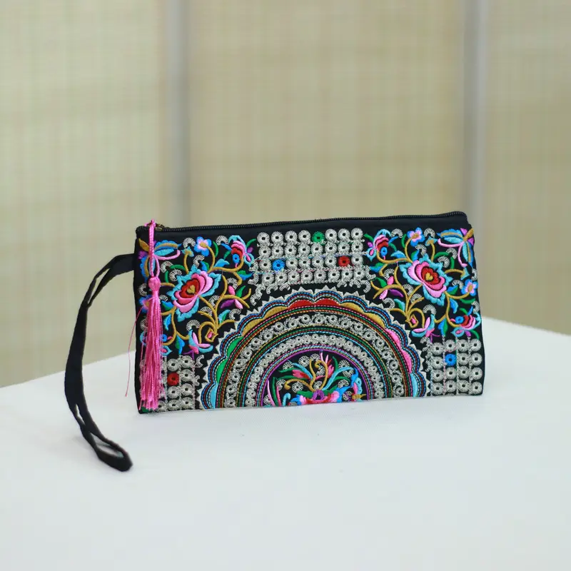 Ethnic Embroidered Women's Wallet with Tassel - Image 4