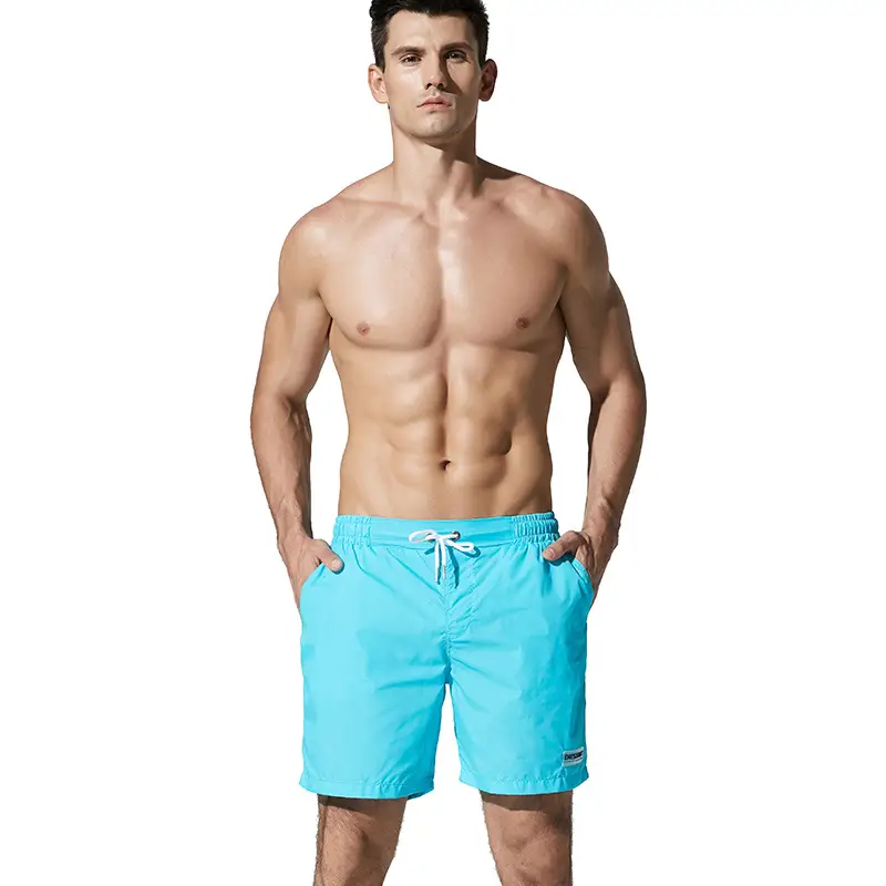 Men's Light Blue Loose Beach Shorts Quick-Drying