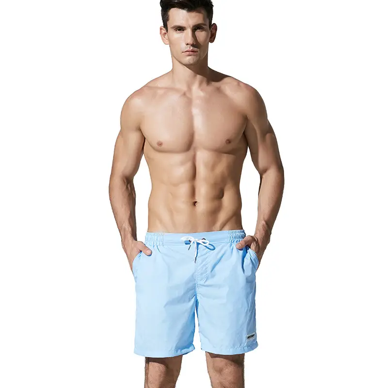 Men's Light Blue Loose Beach Shorts Quick-Drying