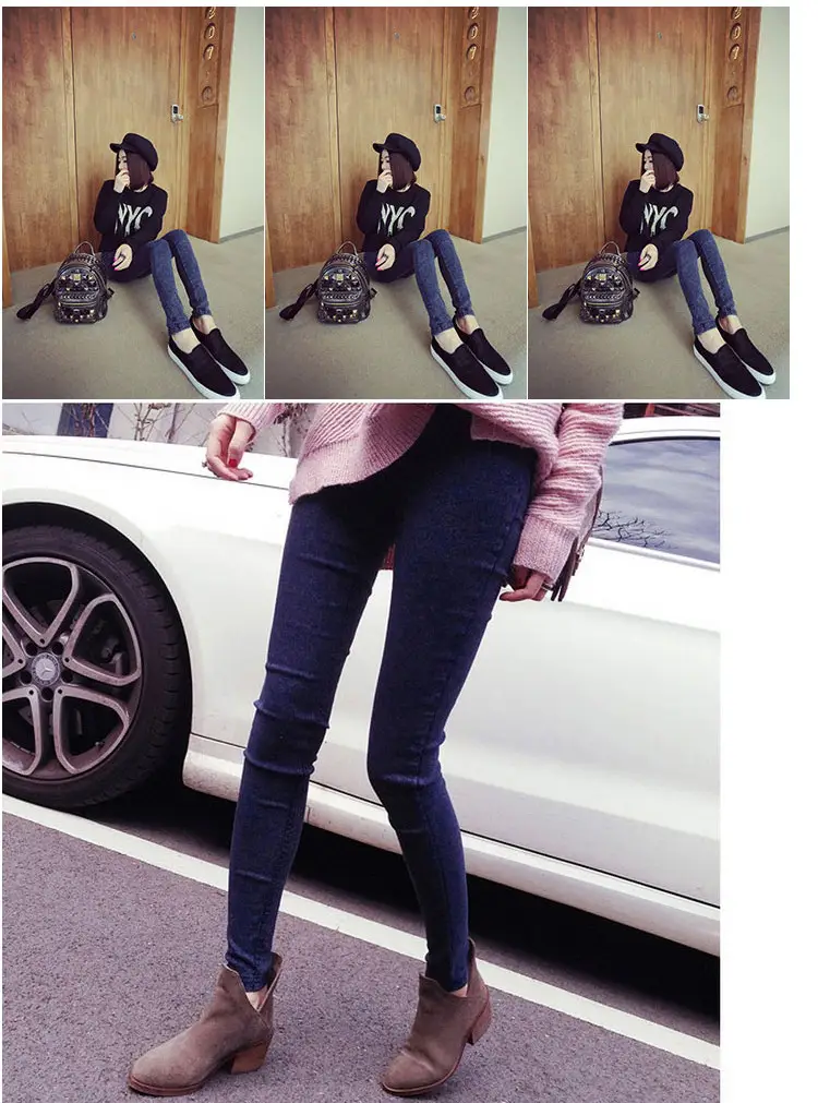 Korean Style Slim Fit Imitation Denim Pants — feature 55