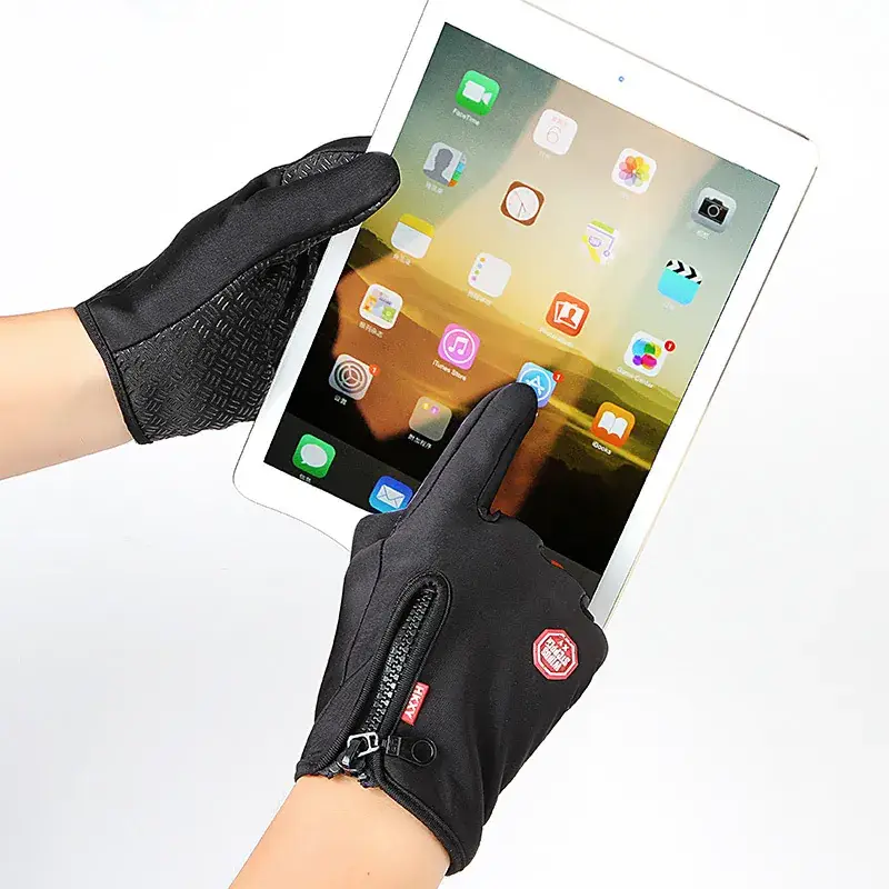 Men Winter Touch Screen Ski Gloves Waterproof Warm Fleece
