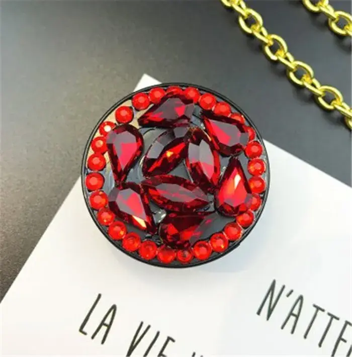 Red Rhinestone Mobile Phone Case with Universal Bracket - Image 10