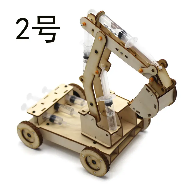 Wooden Hydraulic Excavator Toy for Kids STEM Learning