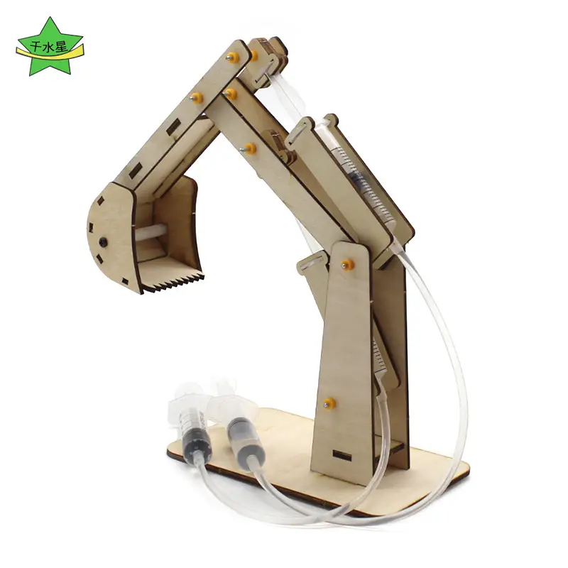 Wooden Hydraulic Excavator Toy for Kids STEM Learning