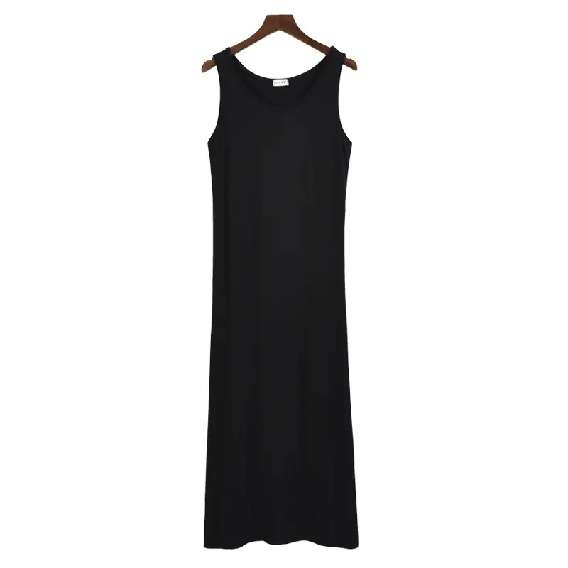 Black Camisole Skirt Bottoming Women Mid Length Large Size Modal - Image 14