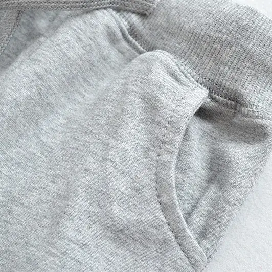 Gray Cotton Casual Pants for Boys Girls