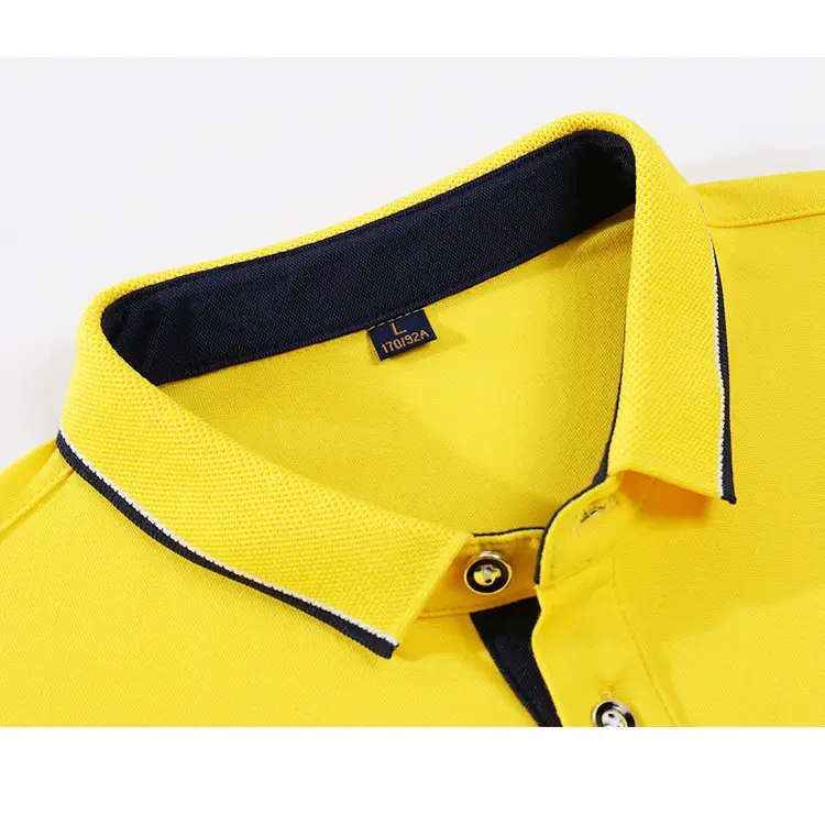 Men Navy Pique Polo Long Sleeve Golf Style Shirt - Image 13