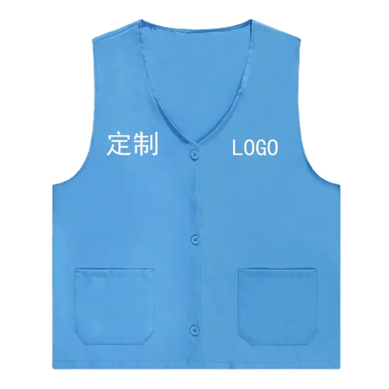 Orange V-Neck Button Vest with Embroidery - Image 13